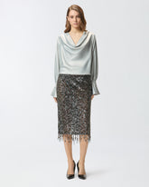 Locker sitzende Bluse aus Satin -  | Pinko