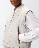 Quilted vest with rhinestones and studs -  | Pinko