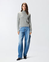 Knit turtleneck with cable stitch -  | Pinko