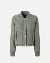 Quilted bomber jacket with rhinestones and studs -  | Pinko