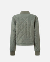 Quilted bomber jacket with rhinestones and studs -  | Pinko