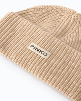 Beanie with PINKO logo lettering - Brown | Pinko