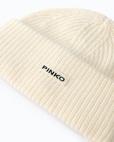 Beanie with PINKO logo lettering - White | Pinko