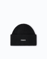 Beanie with PINKO logo lettering - Black | Pinko