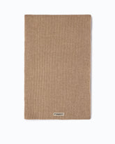 Ribbed cashmere- and wool-blend scarf - Brown | Pinko