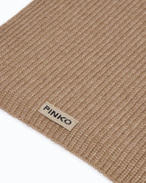 Ribbed cashmere- and wool-blend scarf - Brown | Pinko