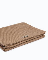 Ribbed cashmere- and wool-blend scarf - Brown | Pinko