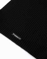 Ribbed cashmere- and wool-blend scarf - Black | Pinko