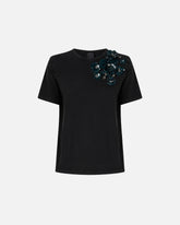 T-shirt with jewel flowers -  | Pinko
