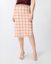 Mesh calf-length skirt with crystals -  | Pinko