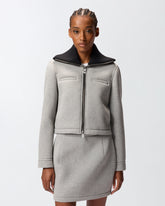 Slim-fit jacket with knit collar -  | Pinko