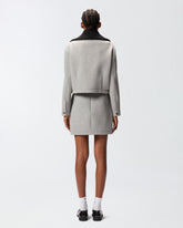 Slim-fit jacket with knit collar -  | Pinko