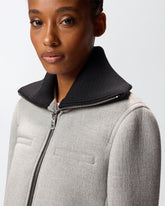 Slim-fit jacket with knit collar -  | Pinko