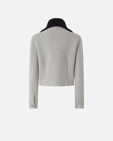 Slim-fit jacket with knit collar -  | Pinko