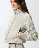 Slim-fit cropped jacket with drawstring -  | Pinko