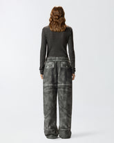 Hose mit Wide Leg und Lederoptik-Print -  | Pinko