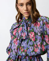 Floral mini dress with sash -  | Pinko