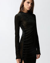 Long tulle dress with draping -  | Pinko