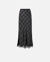 Long check skirt with lace -  | Pinko