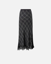 Long check skirt with lace -  | Pinko