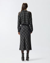 Long check dress with lace -  | Pinko