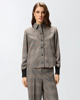 Check shirt with knit cuffs -  | Pinko