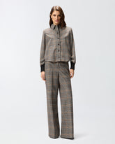 Check shirt with knit cuffs -  | Pinko