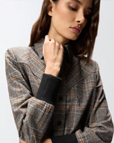Check shirt with knit cuffs -  | Pinko
