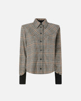 Check shirt with knit cuffs -  | Pinko