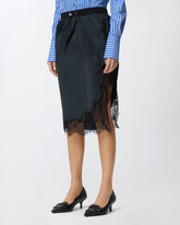 Calf-length skirt with lace insert -  | Pinko