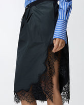 Calf-length skirt with lace insert -  | Pinko