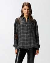 Check shirt with lace -  | Pinko