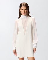 High-neck georgette mini dress -  | Pinko