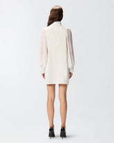 High-neck georgette mini dress -  | Pinko