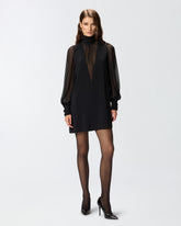 High-neck georgette mini dress -  | Pinko
