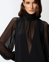 High-neck georgette mini dress -  | Pinko