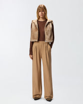 Long wide-leg wool-blend trousers -  | Pinko