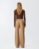 Long wide-leg wool-blend trousers -  | Pinko