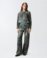 Hose mit weitem Bein und Trompe-l'œil-Print -  | Pinko