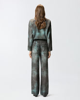 Hose mit weitem Bein und Trompe-l'œil-Print -  | Pinko