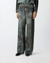 Hose mit weitem Bein und Trompe-l'œil-Print -  | Pinko