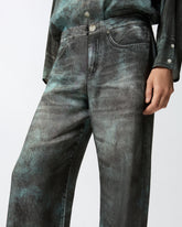 Hose mit weitem Bein und Trompe-l'œil-Print -  | Pinko