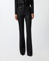 Shiny-effect straight-leg pinstriped trousers -  | Pinko