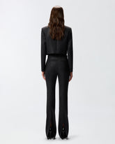 Shiny-effect straight-leg pinstriped trousers -  | Pinko