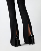 Shiny-effect straight-leg pinstriped trousers -  | Pinko