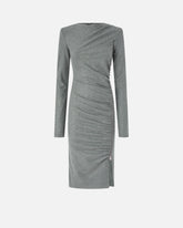 Slim-fit midi dress with draping -  | Pinko