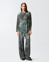 Shirt with trompe-l'œil print and sash collar -  | Pinko