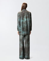 Shirt with trompe-l'œil print and sash collar -  | Pinko