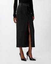 Taillierter Longuette-Rock mit Schlitz -  | Pinko