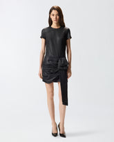 Short pinstriped dress with draping -  | Pinko